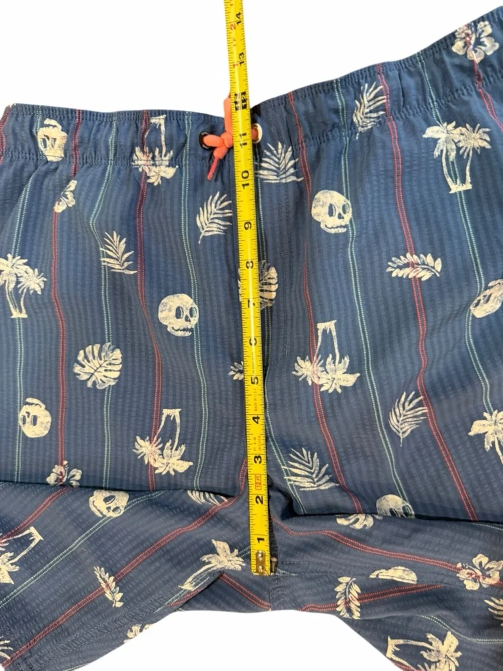 Hurley Boys XL Swim Trunks Blue Tropical Skull Print Board Shorts Mesh Lined - Picture 10 of 10